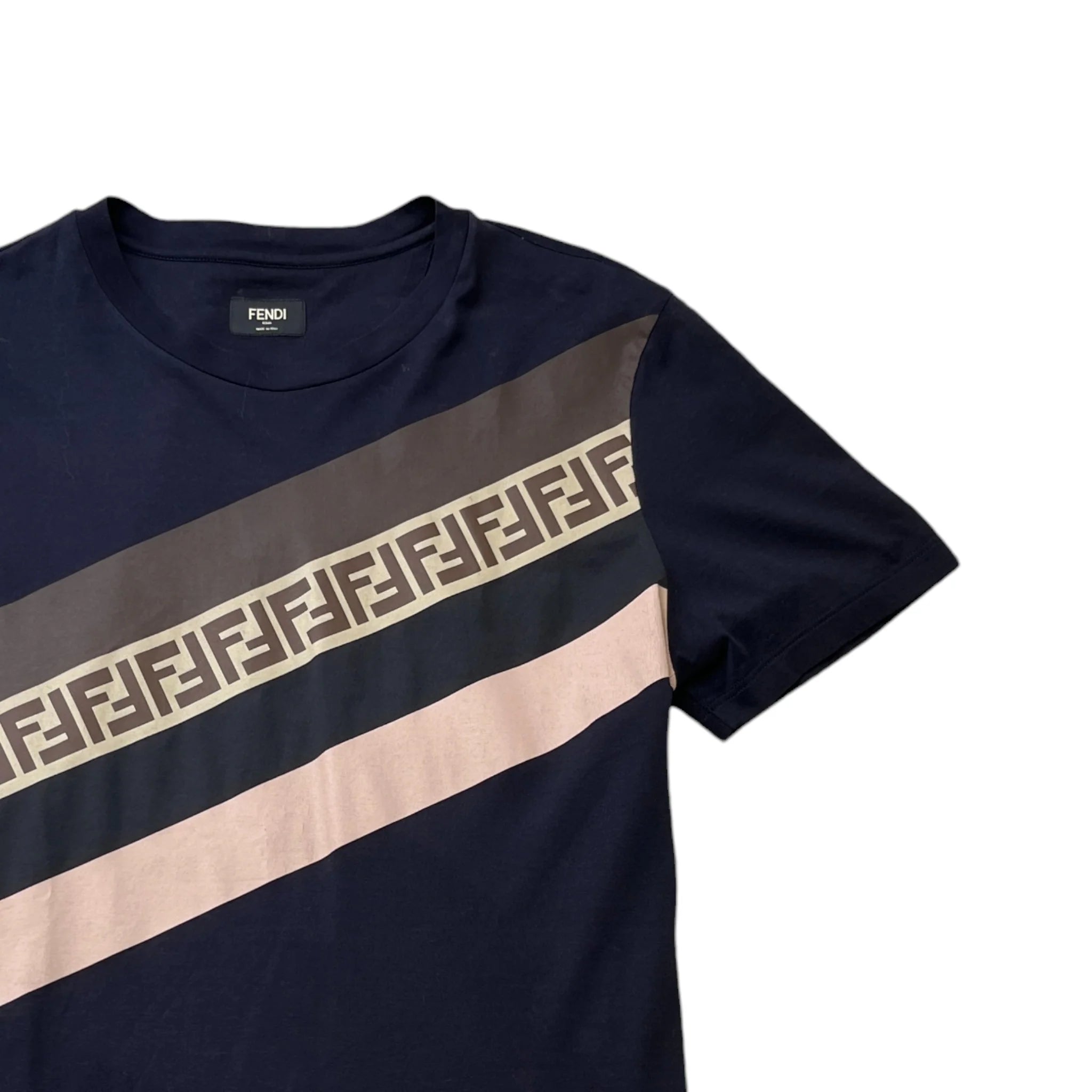 Striped FF Logo T-Shirt