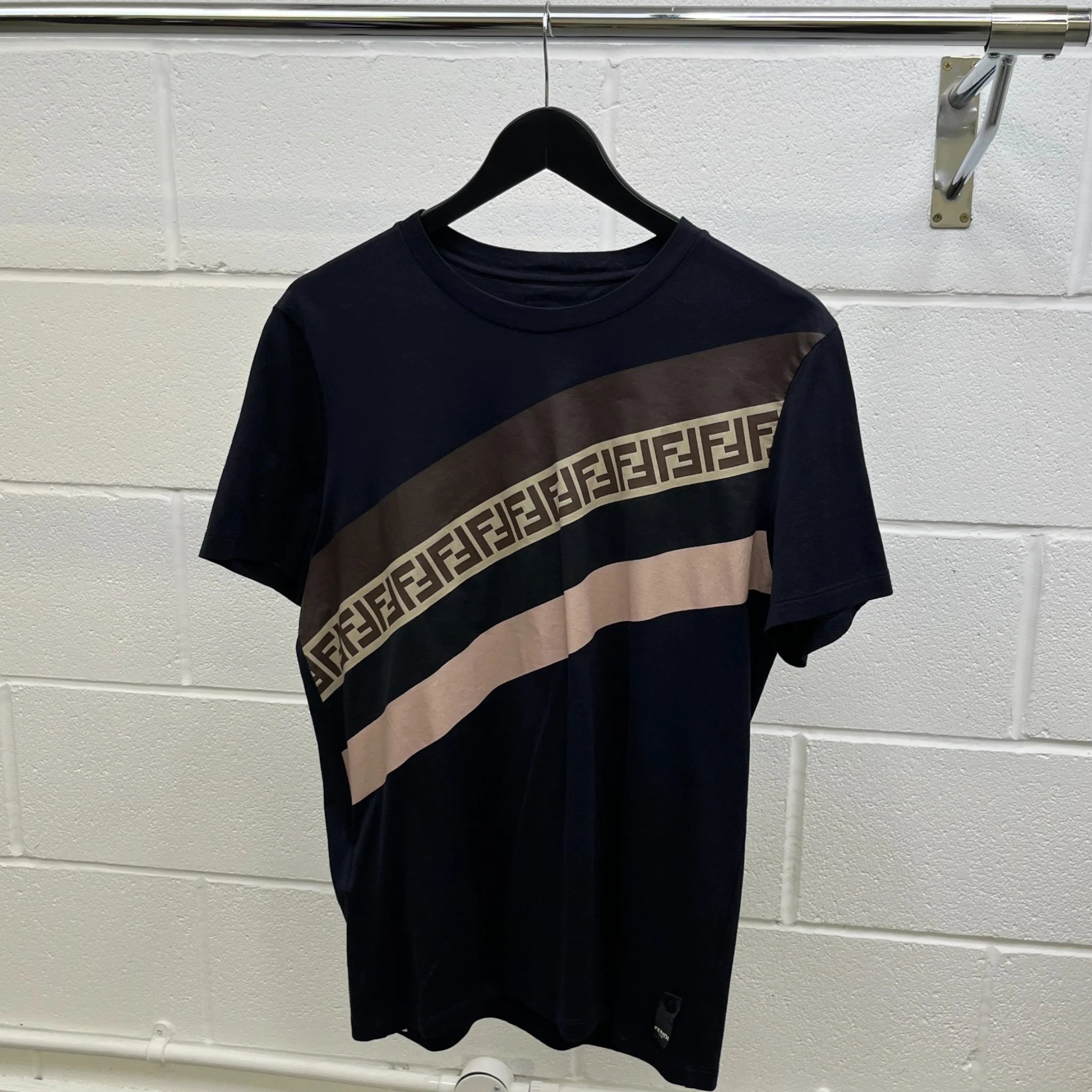 Striped FF Logo T-Shirt