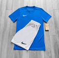 NIKE DRI FIT BLUE / WHITE SET - T SHIRT / SHORTS