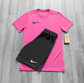 NIKE DRI FIT PINK / BLACK SET - T SHIRT / SHORTS