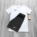 NIKE DRI FIT WHITE SET - T SHIRT / SHORTS